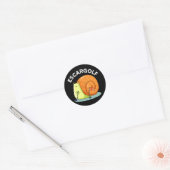 Escar-golf Funny Escargot Snail Pun Dark BG Ronde Sticker (Envelop)