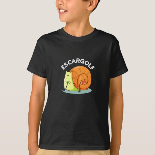 Escar-golf Funny Escargot Snail Pun Dark BG T-shirt (Voorkant)