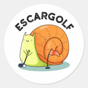 Escar-golf Funny Escargot Snail-woordje Ronde Sticker