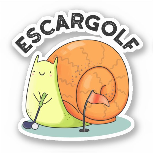 Escar-golf Funny Escargot Snail-woordje Sticker (Voorkant)