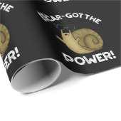 Escar-got de Macht Funny Slak Pun Dark BG Cadeaupapier (Rol Hoek)