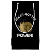 Escar-got de Macht Funny Slak Pun Dark BG Klein Cadeauzakje (Voorkant)