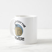 Escar-got de Power Funny Snail-woordje Koffiemok (Voorkant links)