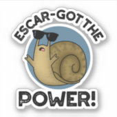 Escar-got de Power Funny Snail-woordje Sticker (Voorkant)