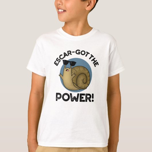 Escar-got de Power Funny Snail-woordje T-shirt (Voorkant)