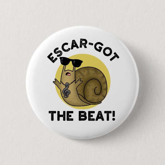 Escar-got The Beat Funny Franse slak pun Ronde Button 5,7 Cm (Voorkant)