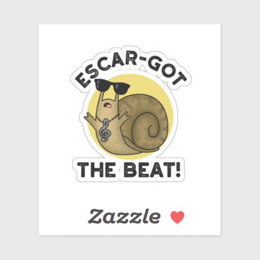 Escar-got The Beat Funny Franse slak pun Sticker (Vel)