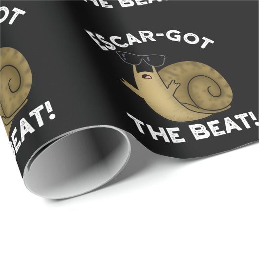 Escar-got The Beat Funny French Snail pun Dark BG Cadeaupapier (Rol Hoek)