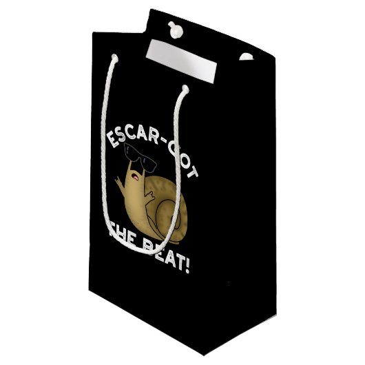 Escar-got The Beat Funny French Snail pun Dark BG Klein Cadeauzakje (Voorkant Gekanteld)