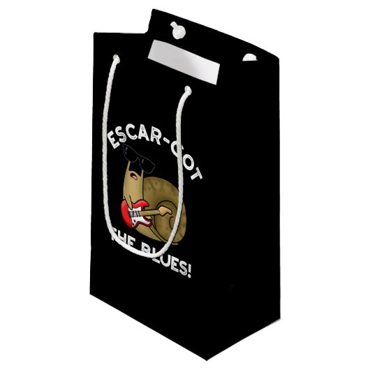 Escar-got The Blues Funny Escargot Pun Dark BG Klein Cadeauzakje (Voorkant Gekanteld)