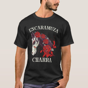 Escaramuza Charra Horse Women Mexican Sugar Skull T-shirt