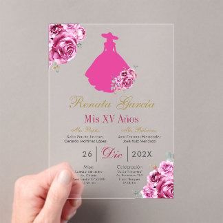 Escaramuza Quinceañera Acrylic Invitation Acryl Uitnodigingen