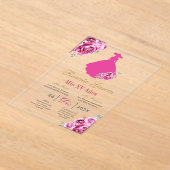 Escaramuza Quinceañera Acrylic Invitation Acryl Uitnodigingen (Laagn)