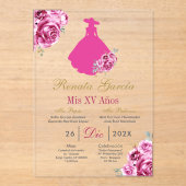 Escaramuza Quinceañera Acrylic Invitation Acryl Uitnodigingen (Voorkant)