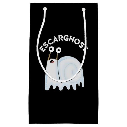 Escarghost Funny French Ghost Snail Pun Dark BG Klein Cadeauzakje (Voorkant)