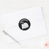 Escarghost Funny French Ghost Snail Pun Dark BG Ronde Sticker (Envelop)