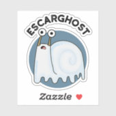Escarghost Funny French Ghost Snail Pun Sticker (Vel)
