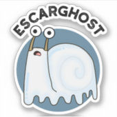 Escarghost Funny French Ghost Snail Pun Sticker (Voorkant)