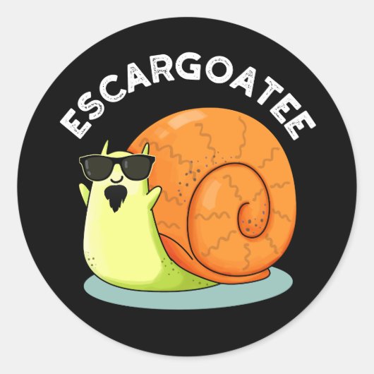 Escargoate Grappige Slak Escargot Pun Dark BG Ronde Sticker (Voorkant)