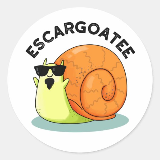 Escargoate Grappige Slak Escargot Pun Ronde Sticker (Voorkant)