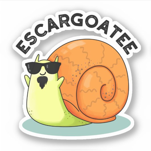 Escargoate Grappige Slak Escargot Pun Sticker (Voorkant)