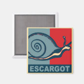 Escargot in rood en blauw magneet (Voorkant / Achterkant)