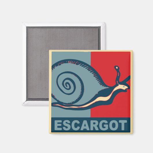 Escargot in rood en blauw magneet (Voorkant / Achterkant)