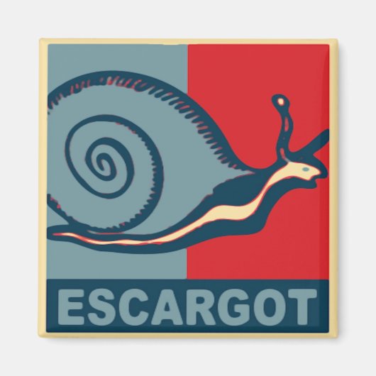 Escargot in rood en blauw magneet (Voorkant)