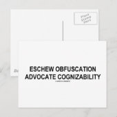 Eschew Obfuscation Advocate Cognizability Oxymoron Briefkaart (Voorkant / Achterkant)