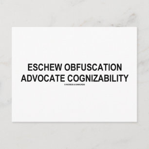 Eschew Obfuscation Advocate Cognizability Oxymoron Briefkaart