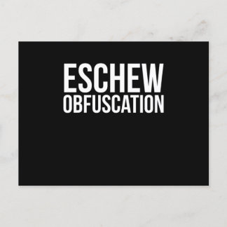 Eschew Obfuscation Briefkaart
