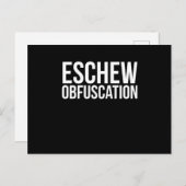 Eschew Obfuscation Briefkaart (Voorkant / Achterkant)