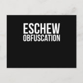Eschew Obfuscation Briefkaart (Voorkant)