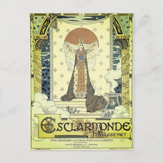 Esclarmonde opera vintage poster briefkaart (Voorkant)