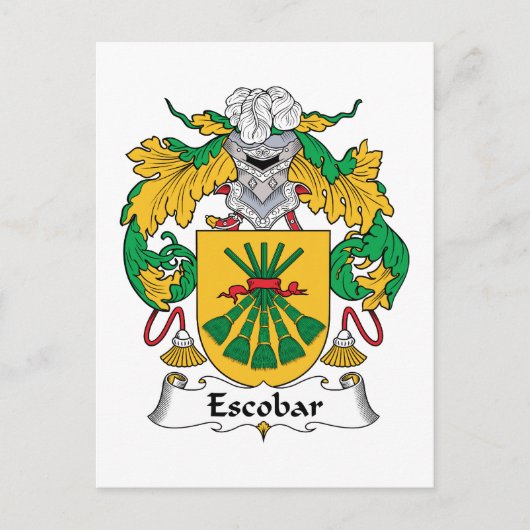 Escobar Family Crest Briefkaart (Voorkant)