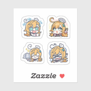 Escoffier Genshin Impact 4 stuks stickerblad Sticker