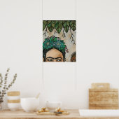 Escondida Frida Kahlo Portrait Monkey Poster (Keuken)