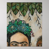 Escondida Frida Kahlo Portrait Monkey Poster (Voorkant)