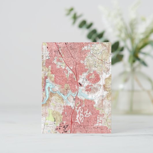 Escondido California Map (1996) Briefkaart (Staand voorkant)