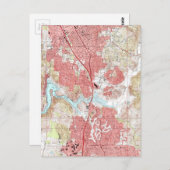 Escondido California Map (1996) Briefkaart (Voorkant / Achterkant)