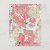 Escondido California Map (1996) Briefkaart (Voorkant)