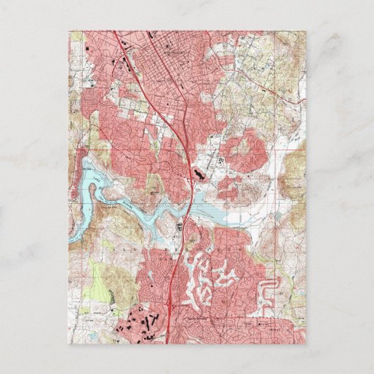 Escondido California Map (1996) Briefkaart (Voorkant)