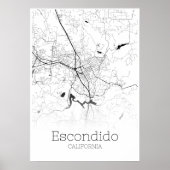 Escondido Map - California - City Map Poster (Voorkant)