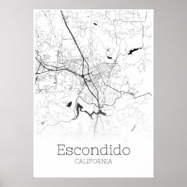 Escondido Map - California - City Map Poster