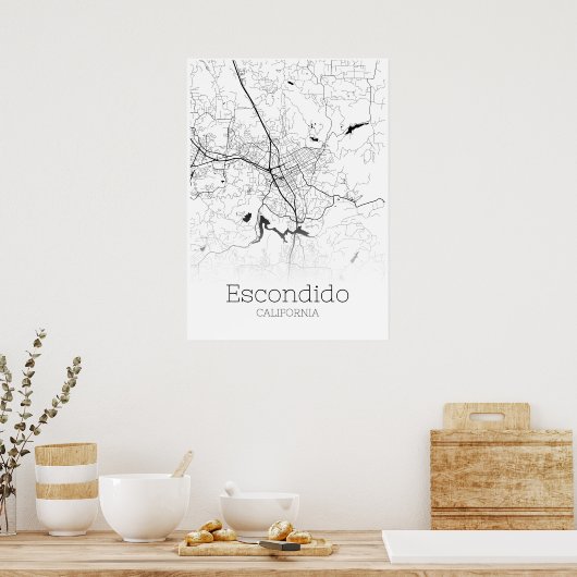 Escondido Map - California - City Map Poster (Keuken)