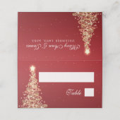 Escort Kaart Elegant Kerst Huwelijk Rood Plaatskaartje (Buitenkant ongevouwen)