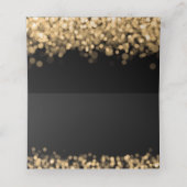 Escort Kaart Elegante Bruiloft Gouden Lichten Plaatskaartje (Binnenkant ongevouwen)