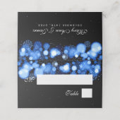 Escort Kaart Elegante Winter Wedding Blue Lights Plaatskaartje (Buitenkant ongevouwen)