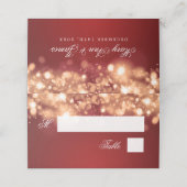 Escort Kaart Holiday Wedding Sparkling Lights Gold Plaatskaartje (Buitenkant ongevouwen)
