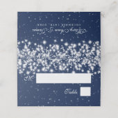 Escort Kaart Trouwen Winter Sparkle Navy Blauw Plaatskaartje (Buitenkant ongevouwen)